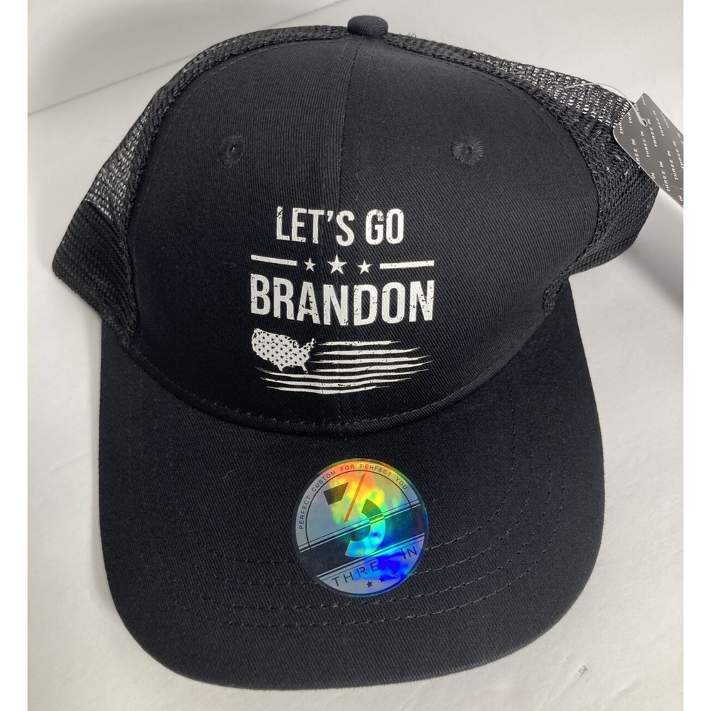 Lets Go Brandon Trucker Hat Mens NEW Black Political Mesh Snapback Cap